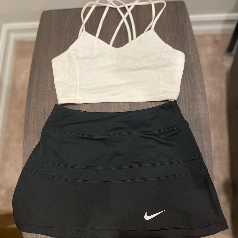 AE top complimented with a Nike golf skirt.